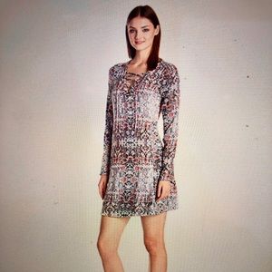 Ella Moss Floral Lace-Up Yvette Dress